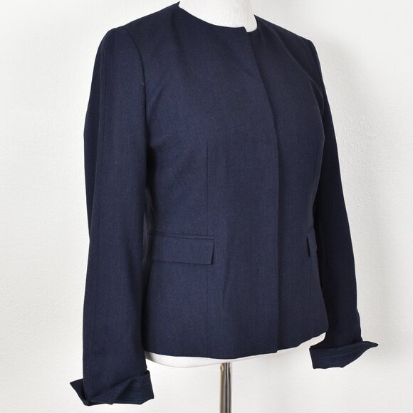 Hugo Boss Jalesana Hidden Button Wool Blazer Navy - 10 - Picture 6 of 11